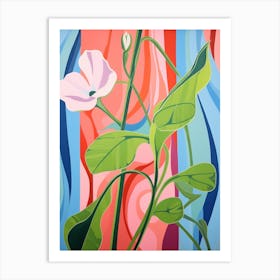 Sweet Pea 2 Hilma Af Klint Inspired Pastel Flower Painting Art Print