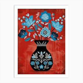 Blue Flowers In A Vase 10 Art Print