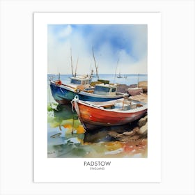 Padstow 1 Watercolour Travel Poster Art Print