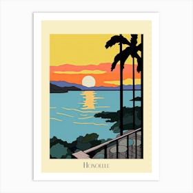 Poster Of Minimal Design Style Of Honolulu Hawaii, Usa 1 Art Print
