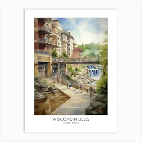 Wisconsin Dells 2 Watercolour Travel Poster Art Print