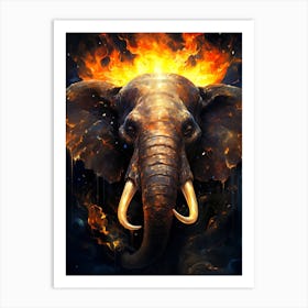 Fire Elephant 1 Art Print