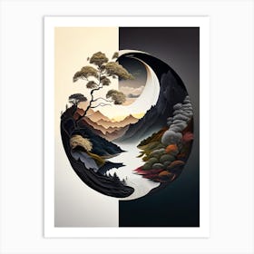 Landscapes 19, Yin and Yang Illustration Art Print