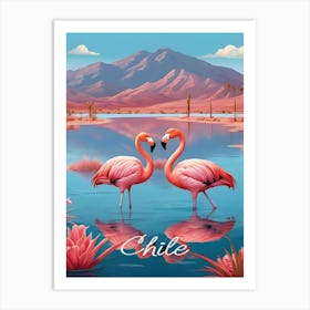 Flamingos in Chile Art Print