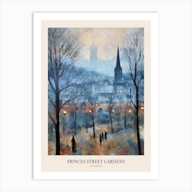 Winter City Park Poster Princes Street Gardens Edinburgh Scotland 1 Art Print