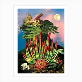 Eagle Hunter On Top Of The Flora Art Print