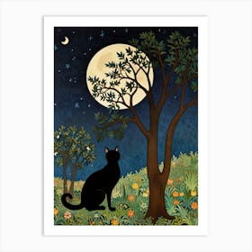 William Morris Cat In The Moonlight 16 Art Print