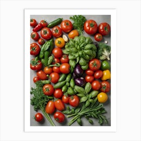 Fresh Vegetables Kitchen Wall Art 8 Art Print