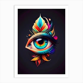 Surreal Eye, Symbol, Third Eye Tattoo 1 Art Print