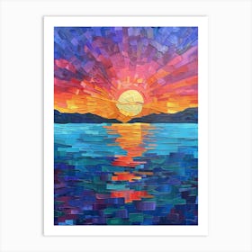 Sunset Over The Water 4 Art Print