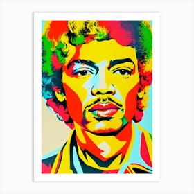 Jimi Hendrix 2 Colourful Pop Art Art Print
