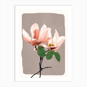 Soft Petals Gray Art Print