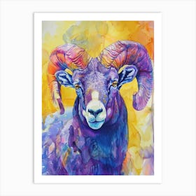 Ram Colourful Watercolour 2 Art Print