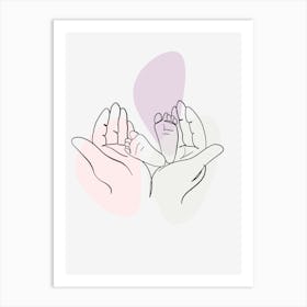 Newborn Baby'S Hands Mothers day Art Print