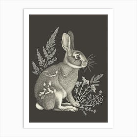 English Spot Rabbit Minimalist Illustration 1 Art Print