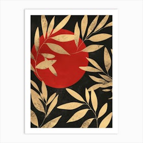 Golden Leaves Canvas Print Art Print