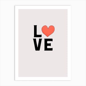Love Heart Typography Art Print Art Print