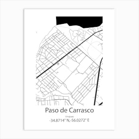 Paso De Carrasco,Uruguay Minimalist Map Art Print