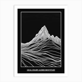 Geal Charn Alder Mountain Line Drawing 2 Poster Art Print