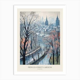 Winter City Park Poster Princes Street Gardens Edinburgh Scotland 2 Art Print