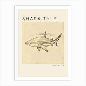 Bull Shark Vintage Illustration 2 Poster Art Print