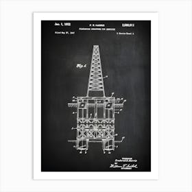 Oil Derrick Patent, Drilling Rig, Oil Rig Art, Oil Rig Print, Oil Rig Blueprint,Oil Rig Decor, Off Shore Drilling Rig, Oil Field Gift, Co9111 Art Print