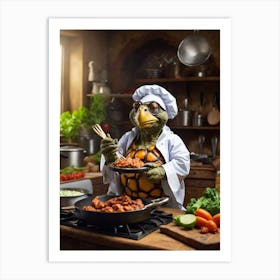 Turtle Chef Art Print