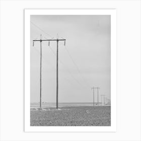 Power Lines Along Highway In Dawson County, Texas By Russell Lee Art Print