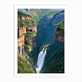 Blyde River Canyon Waterfalls, South Africa Realistic Photograph (3) Art Print