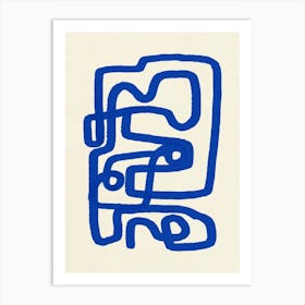 Cobalt Blue Maze Art Print