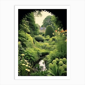 Hidcote Manor Garden United Kingdom Henri Rousseau Style 1 Art Print