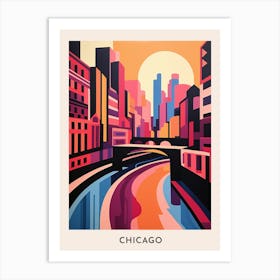Chicago Colourful Travel Poster Art Print