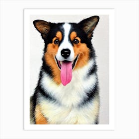 Cardigan Welsh Corgi 4 Watercolour Dog Art Print