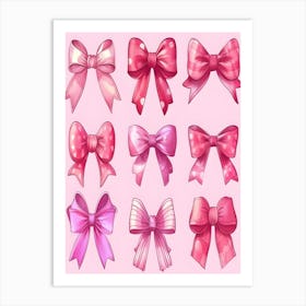 Pink Bows Art Print