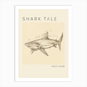 Whale Shark Vintage Illustration 1 Poster Art Print