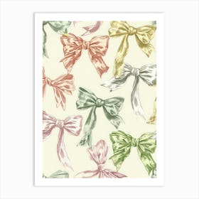 Coquette In Sage And Pink3 Pattern Art Print
