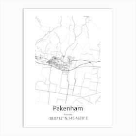 Pakenham,Australia Minimalist Map Art Print