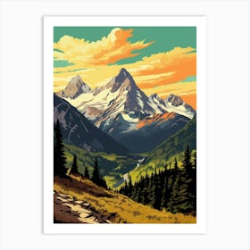 North Cascades National Park Retro Pop Art 15 Art Print