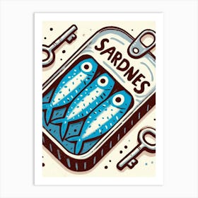 Sardines opened tin Art Print