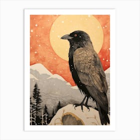 Bird Illustration Raven 3 Art Print