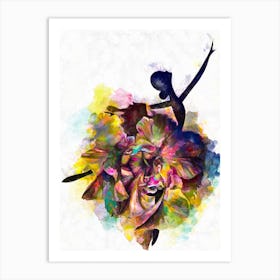 Dancing With A  Flower Art Print