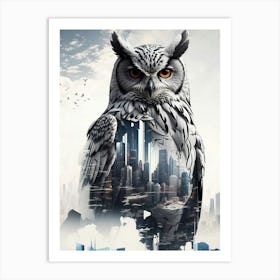 Owl In The City 1 Art Print