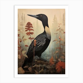 Dark And Moody Botanical Common Loon 4 Art Print