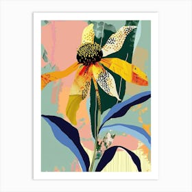 Colourful Flower Illustration Black Eyed Susan 4 Art Print