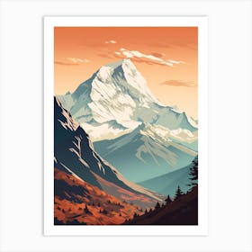 Annapurna Circuit Nepal 3 Hiking Trail Landscape Art Print