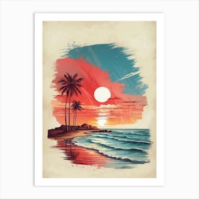 Sunset At The Beach Art Print