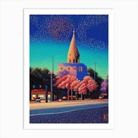 Killeen, City Us  Pointillism Art Print