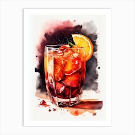 Watercolor Cocktail Illustration drinks Art Print