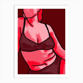 Red woman Art Print