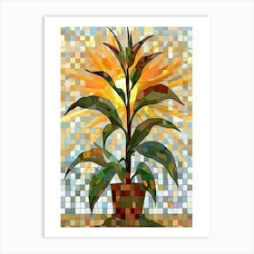 Sunflower In A Pot 1 Art Print